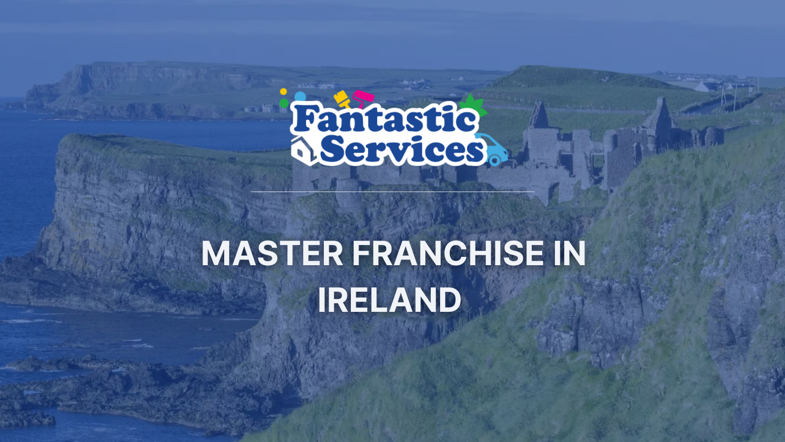 Fantastic Services Ireland Master on the backdrop of cliffs by the sea