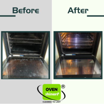 Oven Shiners before and after of an oven