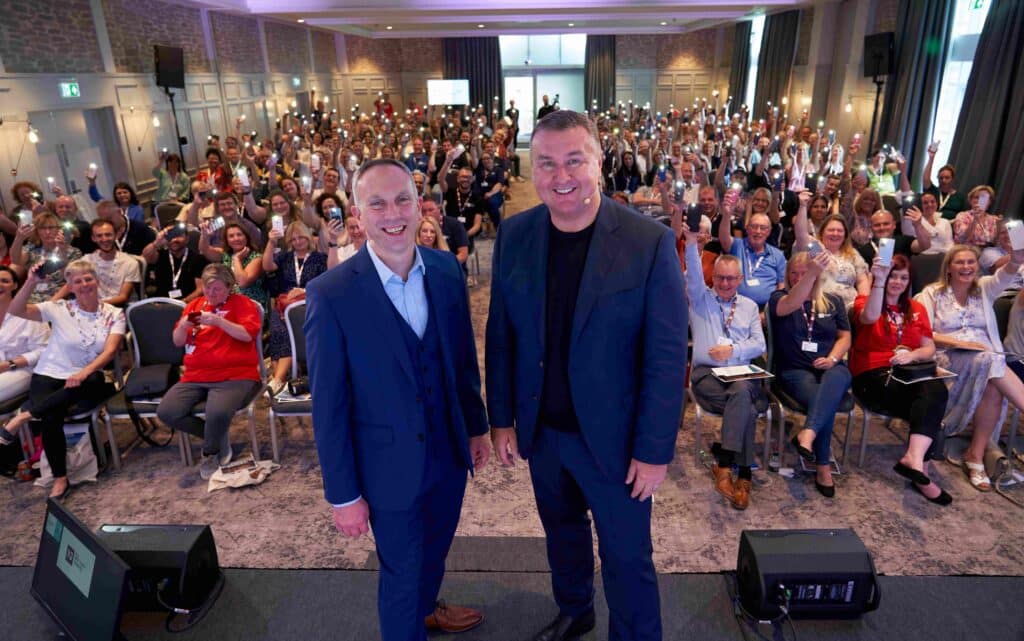 Travel Franchise founders Steve Witt and Paul Harrison at conference